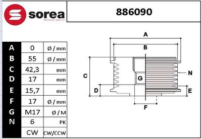 GENERATORFREILAUF SNRA 886090