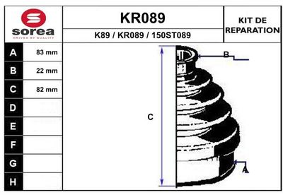 EAI KR089 Пыльник шруса  для PEUGEOT  (Пежо 4008)