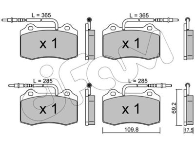 CIFAM 822-251-1 Тормозные колодки и сигнализаторы  для PEUGEOT 406 Break (8E/F) 2.2 HDi