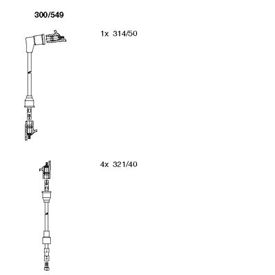 Комплект проводов зажигания BREMI 300/549 для RENAULT 12