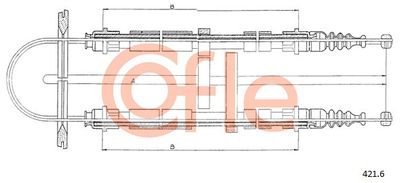 Тросик, cтояночный тормоз COFLE 421.6 для LANCIA PRISMA