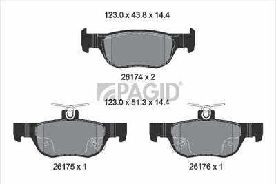 Sada brzdových destiček, kotoučová brzda PAGID T2856N