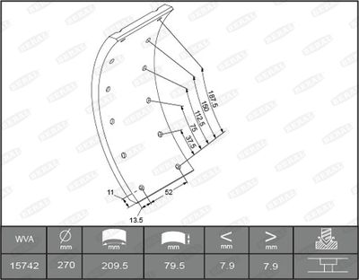 Комплект тормозных башмаков, барабанные тормоза BERAL 1503008006015613 для MERCEDES-BENZ T1/TN