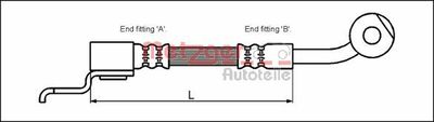 Тормозной шланг METZGER 4113523 для JEEP WRANGLER