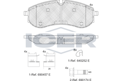 Zestaw klocków hamulcowych, hamulce tarczowe ICER LM2381