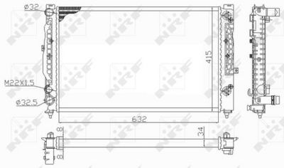 Radiator, engine cooling 59101