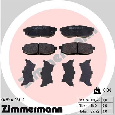 Brake Pad Set, disc brake 24854.160.1