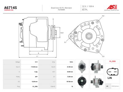 Alternátor AS-PL A6714S