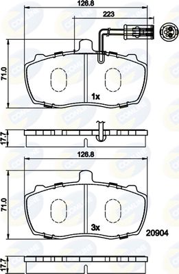 Комплект тормозных колодок, дисковый тормоз COMLINE CBP11066 для LTI TX