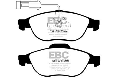 Комплект тормозных колодок, дисковый тормоз EBC Brakes DP41153R для LANCIA LYBRA