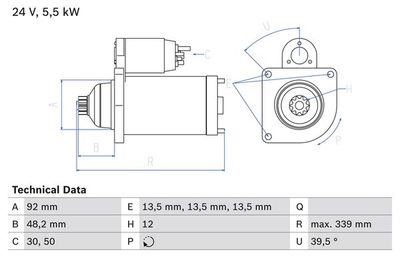 Startmotor BOSCH 0.986.025.060