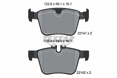 Комплект тормозных колодок, дисковый тормоз TEXTAR 2214101 для JAGUAR XE