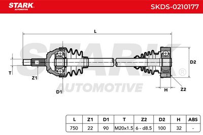 полуоска STARK SKDS-0210177