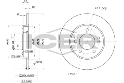 спирачен диск ICER 78BD0090-2