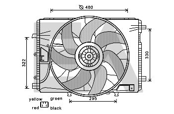 Вентилятор, охлаждение двигателя EACLIMA 33V50017 для MERCEDES-BENZ SLC