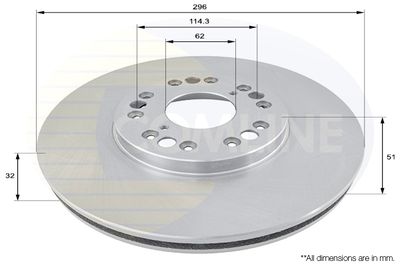COMLINE ADC0162V Тормозные диски  для TOYOTA VEROSSA (Тойота Веросса)