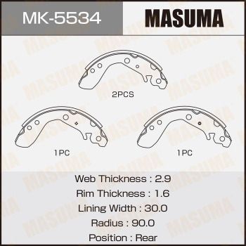 MASUMA MK-5534 Тормозные колодки барабанные для HONDA JAZZ II (GD_, GE3, GE2) 1.2 i-DSI (GD5, GE2) MASUMA MK-5534 Тормозные колодки барабанные для HONDA JAZZ II (GD_, GE3, GE2) 1.2 i-DSI (GD5, GE2)