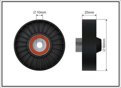 Deflection/Guide Pulley, V-ribbed belt 12-10