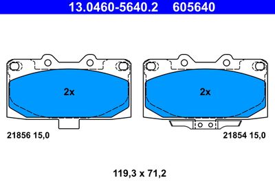 Комплект тормозных колодок, дисковый тормоз 13.0460-5640.2