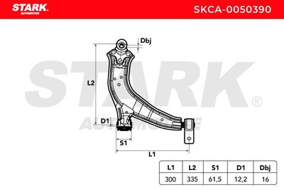 носач, окачване на колелата STARK SKCA-0050390