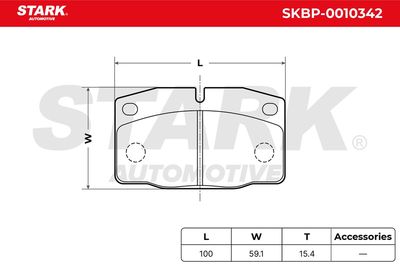комплект спирачно феродо, дискови спирачки STARK SKBP-0010342