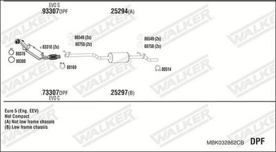 ABGASANLAGE WALKER MBK032862CB