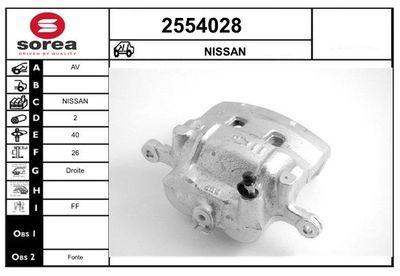 EAI 2554028 Тормозной суппорт для NISSAN MAXIMA / MAXIMA QX IV (A32)