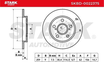 спирачен диск STARK SKBD-0022375