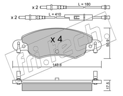 Комплект тормозных колодок, дисковый тормоз fri.tech. 339.0 для CITROËN C5