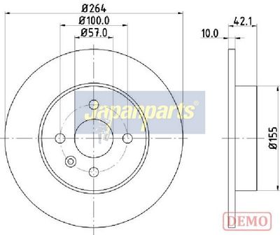 спирачен диск JAPANPARTS DP-0407C