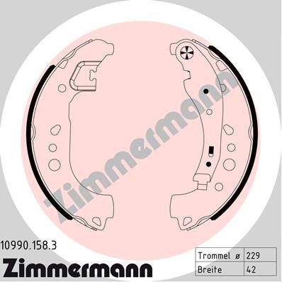 ZIMMERMANN 10990.158.3 Гальмівні колодки барабанні для SMART (Смарт)