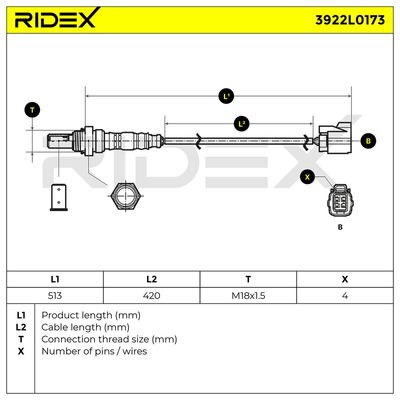 ламбда-сонда RIDEX 3922L0173