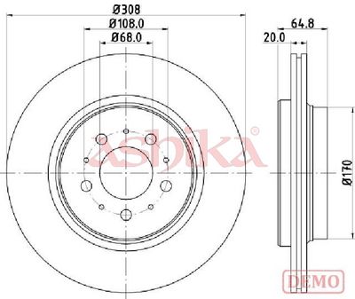 спирачен диск ASHIKA 61-00-0326C