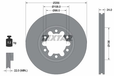 Тормозной диск TEXTAR 92236300 для MAZDA BT-50