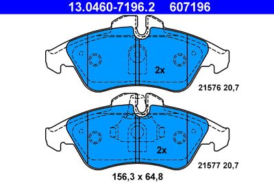 Комплект тормозных колодок, дисковый тормоз ATE 13.0460-7196.2 для MERCEDES-BENZ V-CLASS