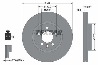 Тормозной диск TEXTAR 92307705 для VW AMAROK