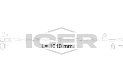 предупредителен контактен сензор, износване на накладките ICER 610622 E C