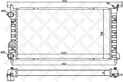 Радиатор, охлаждение двигателя STELLOX 10-25736-SX для FIAT PALIO