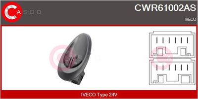 CASCO CWR61002AS Кнопка склопідйомника для IVECO (Ивеко)