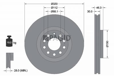 спирачен диск PAGID 50316NHC