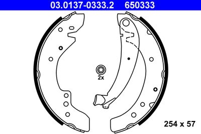 Комплект тормозных колодок ATE 03.0137-0333.2 для PEUGEOT BOXER