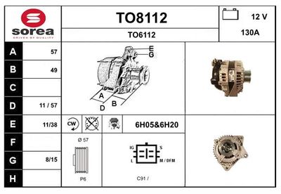 GENERATOR / ALTERNATOR SNRA TO8112