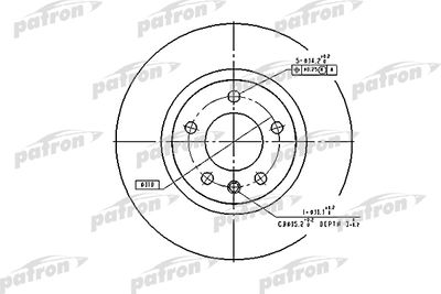 Тормозной диск PATRON PBD2720 для OPEL OMEGA
