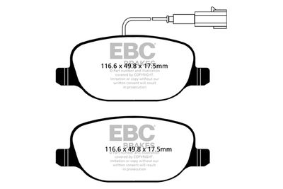 Комплект тормозных колодок, дисковый тормоз EBC Brakes DP42080R для ALFA ROMEO GIULIETTA