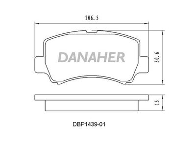 Комплект тормозных колодок, дисковый тормоз DANAHER DBP1439-01 для CHERY JAGGI
