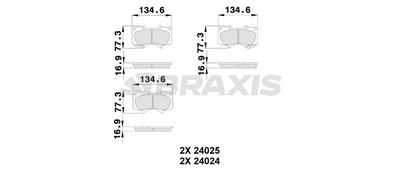 Комплект тормозных колодок, дисковый тормоз BRAXIS AB0226 для MITSUBISHI PAJERO