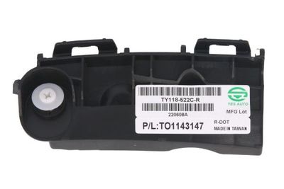 Bumperbevestiging Achter Rechts (zijkant, plastic) past: TOYOTA SIENNA 05.20-