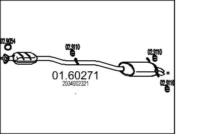 Глушитель выхлопных газов конечный MTS 01.60271 для MERCEDES-BENZ C-CLASS