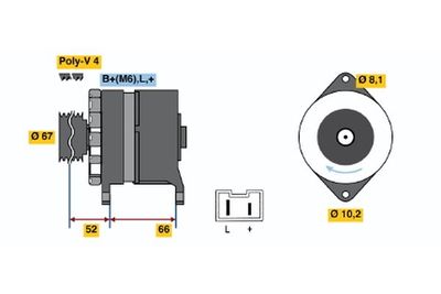 Генератор BOSCH 0 986 034 000 для RENAULT 9