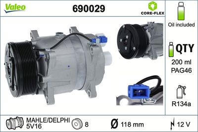 компресор, климатизация VALEO 690029